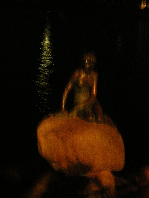 Copenhagen - I insisted on treking out to visit the little mermaid statue, even thought we got rather lost and waled rather a long way in the dark to find it!
