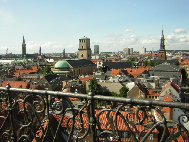 Copenhagen - from the top of a church tower reached via a long spiral ramp!