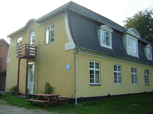Mon - our hostel, our room is the near one with the open window on the end wall<BR/>